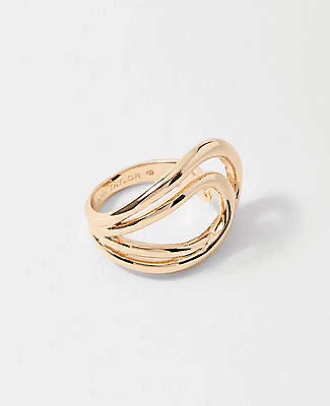 Ann Taylor Metal Double Loop Ring sold by Ann Taylor