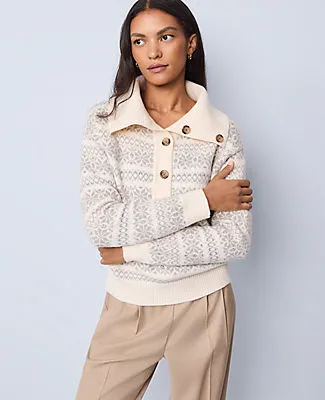 Ann Taylor Weekend Collection Fair Isle Polo Sweater sold by Ann Taylor product image thumbnail 3