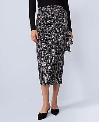 Ann Taylor Petite Dotted Side-Tie Satin Midi Skirt sold by Ann Taylor product image thumbnail 2