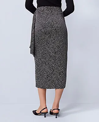 Ann Taylor Petite Dotted Side-Tie Satin Midi Skirt sold by Ann Taylor product image thumbnail 3