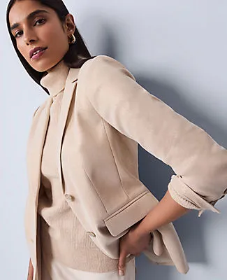 Ann Taylor The Petite Greenwich Blazer in Metallic Jacquard sold by Ann Taylor product image thumbnail 4