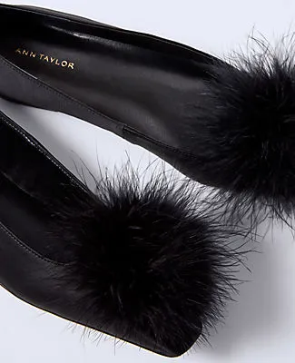 Ann Taylor Feather Embellished Satin Flat sold by Ann Taylor product image thumbnail 2