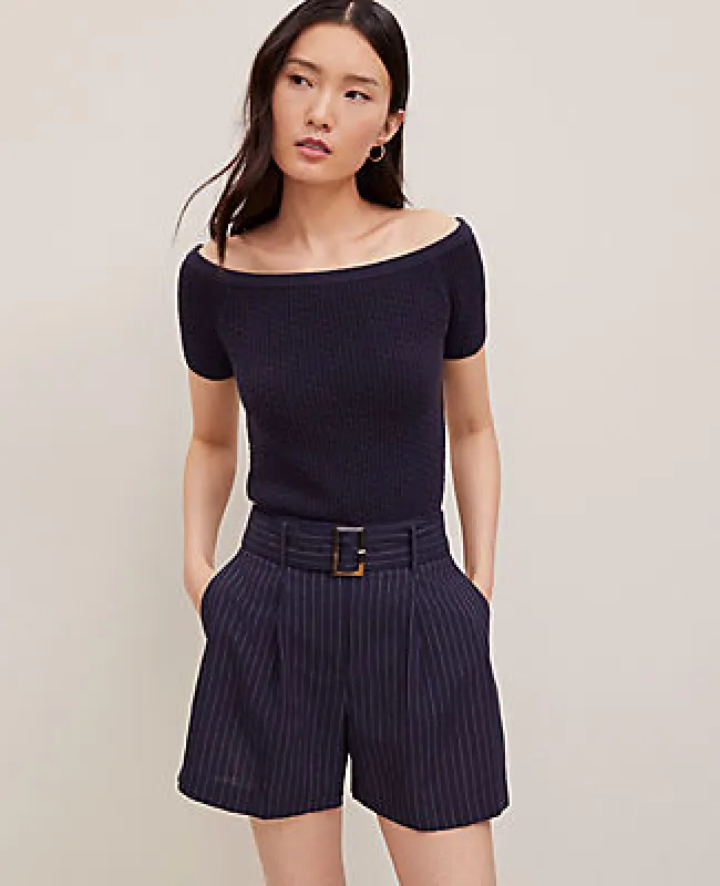 Ann Taylor The Belted Short in Linen Blend sold by Ann Taylor