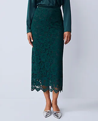 Ann Taylor Petite Lace Column Midi Skirt sold by Ann Taylor product image thumbnail 2