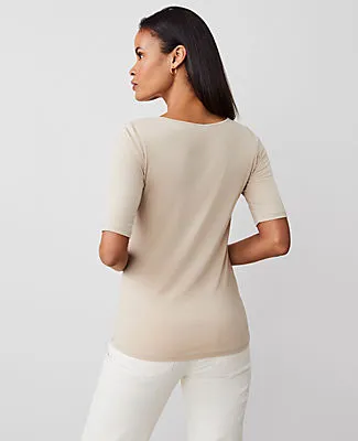 Ann Taylor Scoop Neck Elbow Sleeve Tee sold by Ann Taylor product image thumbnail 2