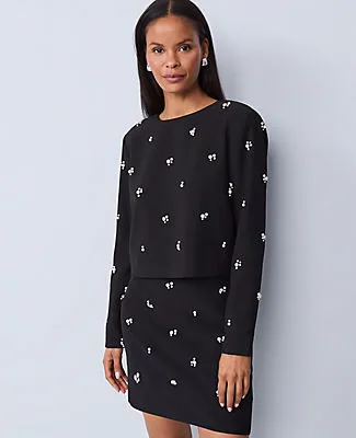 Ann Taylor Embellished Crew Neck Blouse sold by Ann Taylor