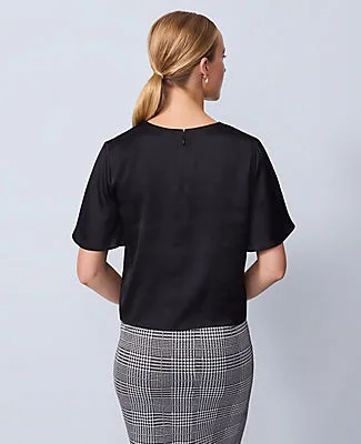 Ann Taylor Satin Flutter Sleeve Tee sold by Ann Taylor product image thumbnail 2