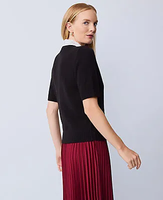 Ann Taylor Lace Collar Sweater Tee sold by Ann Taylor product image thumbnail 3