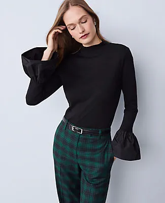Ann Taylor Petite Taffeta Trim Top sold by Ann Taylor