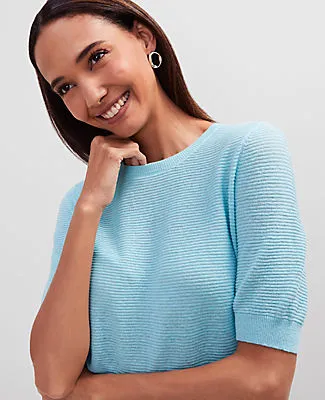 Ann Taylor Linen Blend Crew Neck Sweater sold by Ann Taylor product image thumbnail 3