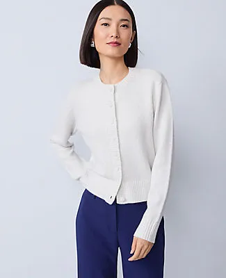 Ann Taylor Petite Shimmer Crew Neck Cardigan sold by Ann Taylor product image thumbnail 3