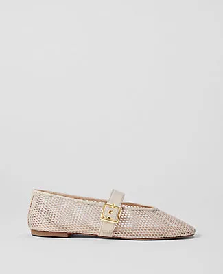 Ann Taylor Mesh Buckled Ballet Flat sold by Ann Taylor