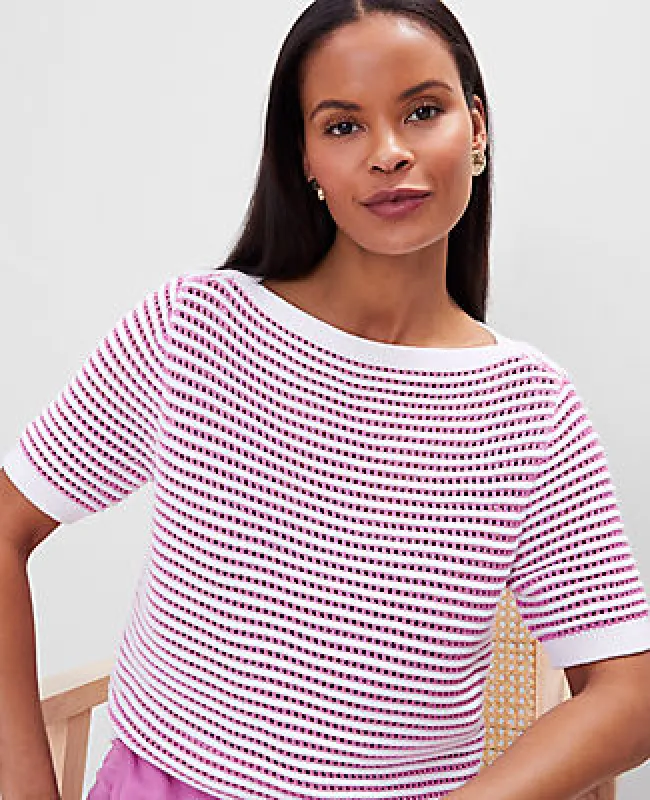 Ann Taylor Striped Wedge Sweater sold by Ann Taylor