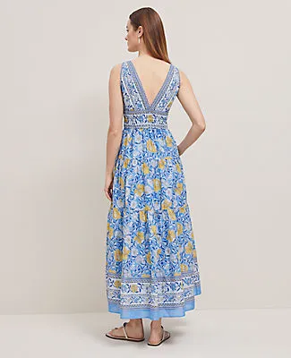 Ann Taylor Petite Floral V-Neck Flare Maxi Dress sold by Ann Taylor product image thumbnail 2