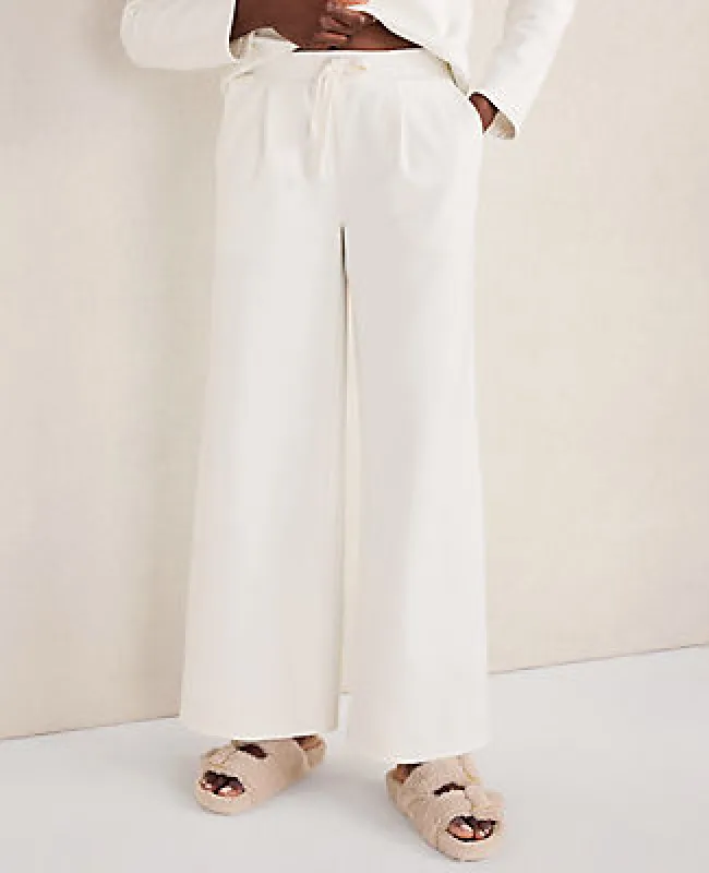 Ann Taylor Haven Well Within Soft-Brushed Fleece Wide Leg Pants sold by Ann Taylor