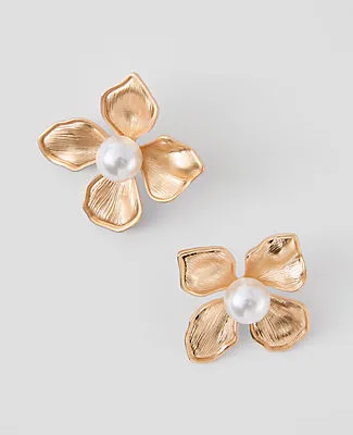 Ann Taylor Pearlized Floral Stud Earrings sold by Ann Taylor