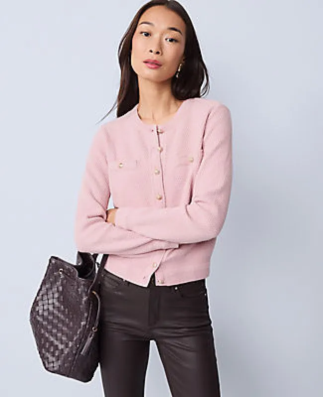 Ann Taylor Petite Textured Cardigan sold by Ann Taylor
