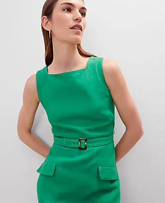 Ann Taylor Square Neck Belted Shift Dress sold by Ann Taylor product image thumbnail 3