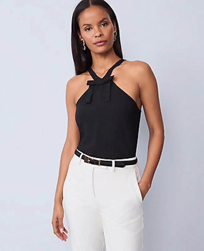 Ann Taylor Petite Bow Halter Top sold by Ann Taylor