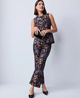 Ann Taylor The Petite Side-Zip Flare Pant in Floral Jacquard sold by Ann Taylor product image thumbnail 2