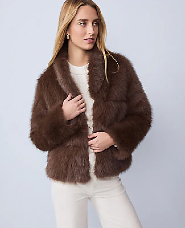 Ann Taylor Weekend Collection Faux Fur Short Jacket sold by Ann Taylor