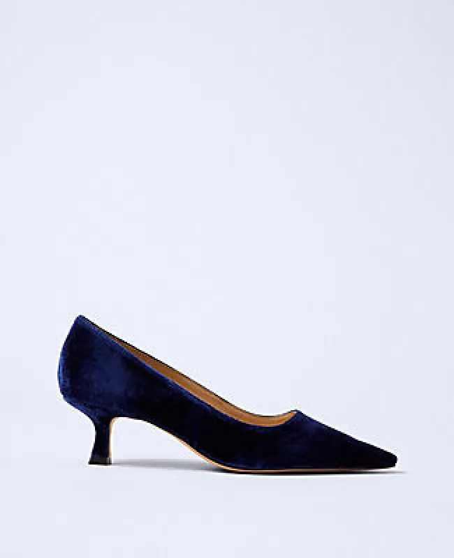 Ann Taylor Velvet Kitten Heel Pump sold by Ann Taylor