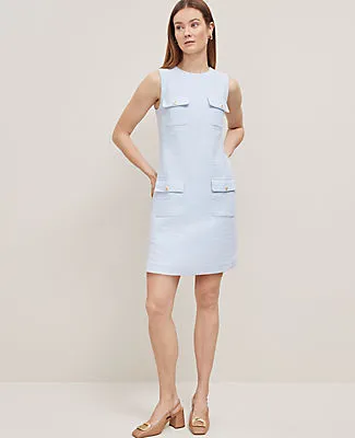 Ann Taylor Petite Tweed Button Pocket Shift Dress sold by Ann Taylor product image thumbnail 3