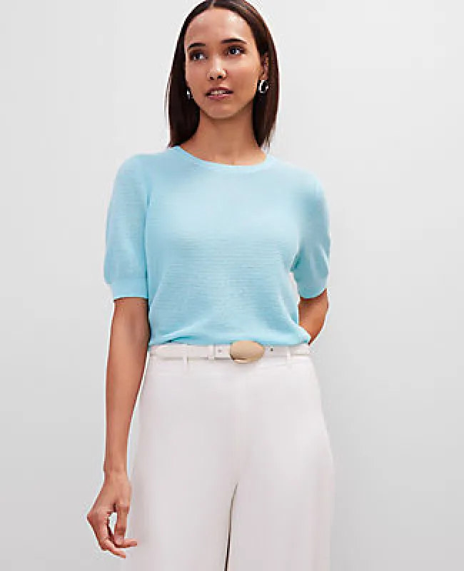 Ann Taylor Linen Blend Crew Neck Sweater sold by Ann Taylor