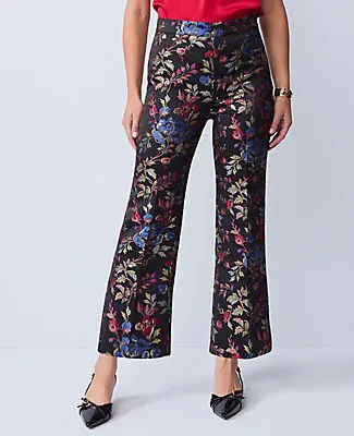 Ann Taylor The Petite Side-Zip Flare Pant in Floral Jacquard sold by Ann Taylor product image thumbnail 3