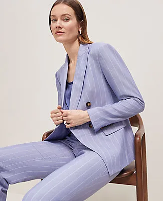 Ann Taylor The Double Breasted Cutaway Blazer in Pinstripe sold by Ann Taylor product image thumbnail 3