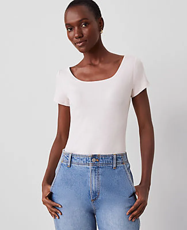 Ann Taylor Petite Square Neck Tee sold by Ann Taylor