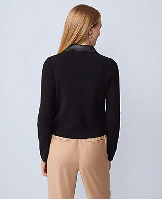 Ann Taylor Petite Mixed Media Collared Jacket sold by Ann Taylor product image thumbnail 2