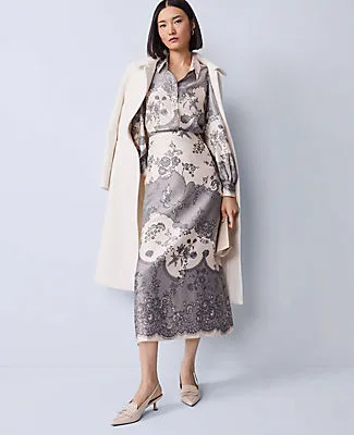 Ann Taylor Petite Floral Satin Blouse sold by Ann Taylor product image thumbnail 3