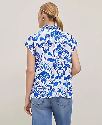 Ann Taylor Tiled Split Neck Popover Top sold by Ann Taylor product image thumbnail 2