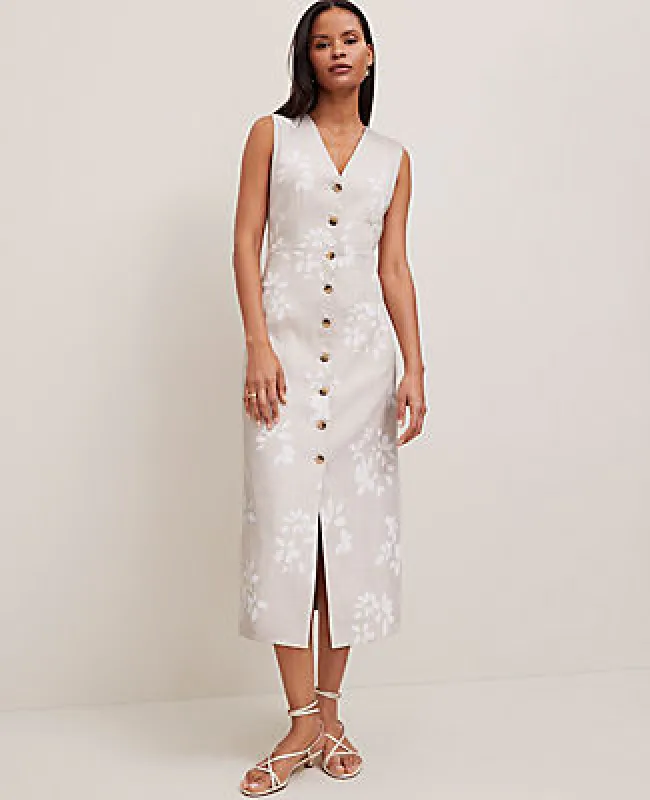 Ann Taylor Floral V-Neck Shirtdress sold by Ann Taylor