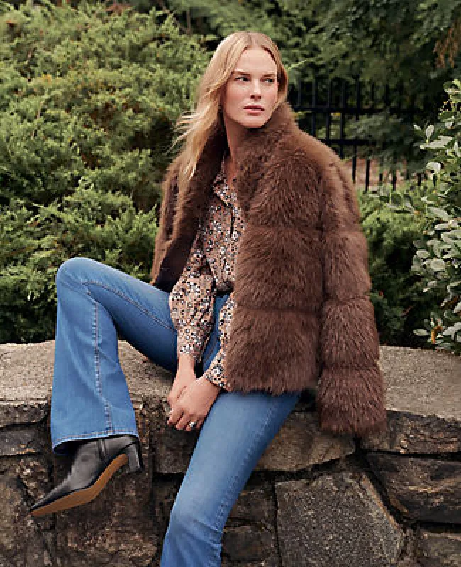 Ann Taylor Weekend Collection Faux Fur Short Jacket sold by Ann Taylor