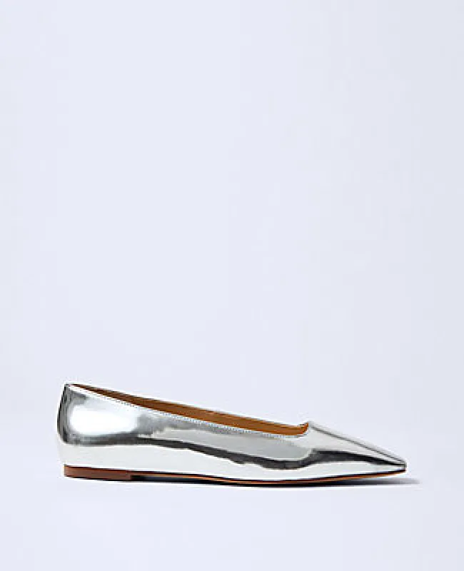 Ann Taylor Metallic Leather Flat sold by Ann Taylor