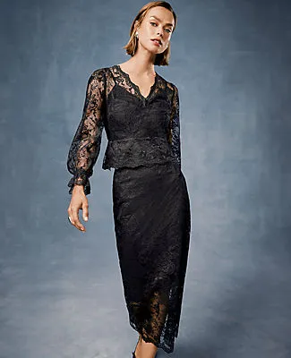 Ann Taylor Petite Lace Clean Midi Skirt sold by Ann Taylor product image thumbnail 4