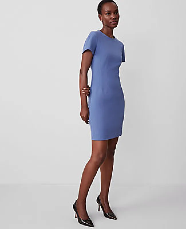 Ann Taylor The Crew Neck Shift Dress in Seasonless Stretch sold by Ann Taylor