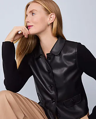 Ann Taylor Mixed Media Collared Jacket sold by Ann Taylor product image thumbnail 3