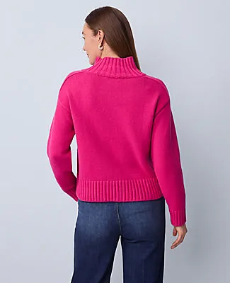 Ann Taylor Ribbed Mock Neck Sweater sold by Ann Taylor product image thumbnail 2