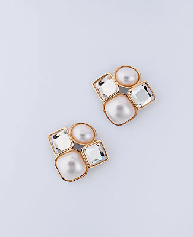 Ann Taylor Crystal Pearlized Stud Earrings sold by Ann Taylor