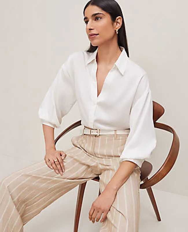 Ann Taylor Petite Blouson Sleeve Shirt sold by Ann Taylor
