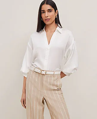 Ann Taylor Petite Blouson Sleeve Shirt sold by Ann Taylor product image thumbnail 3