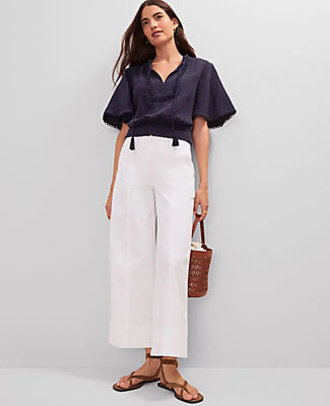 Ann Taylor Petite Weekend Collection Wide-Leg Ankle Pant sold by Ann Taylor