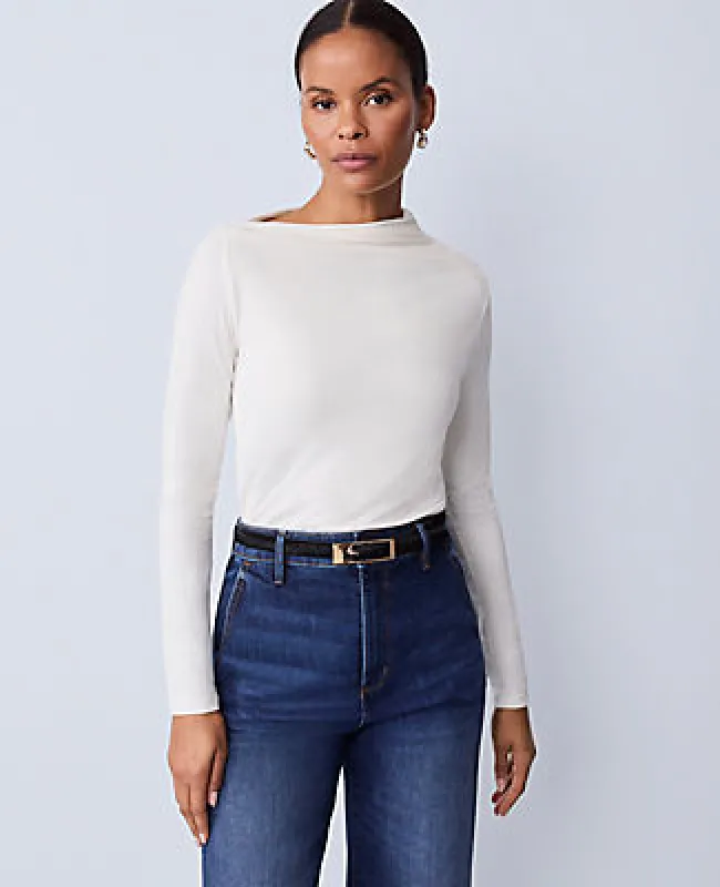 Ann Taylor Petite Asymmetric Ruched Top sold by Ann Taylor