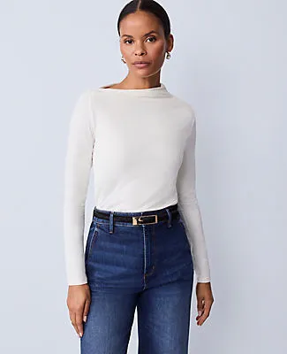 Ann Taylor Petite Asymmetric Ruched Top sold by Ann Taylor