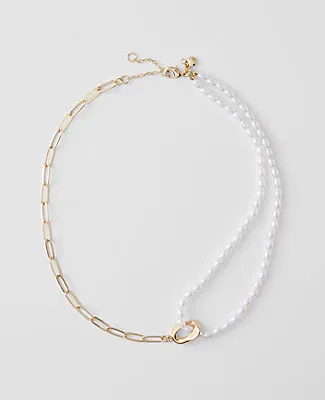 Ann Taylor Double Wrap Chain and Pearl Necklace sold by Ann Taylor