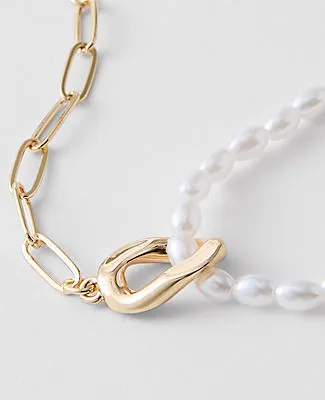 Ann Taylor Double Wrap Chain and Pearl Necklace sold by Ann Taylor product image thumbnail 2