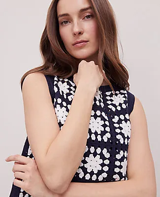 Ann Taylor Petite Weekend Collection Geo Crochet Sweater Shell Top sold by Ann Taylor product image thumbnail 3